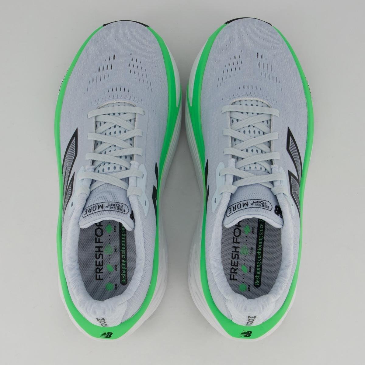 Tênis New Balance Fresh Foam X More V5 - Cinza Claro + Verde